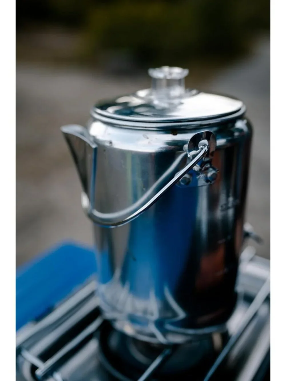 Aluminum Percolator Coffee Pot with Wire Handle - Durable, Lightweight, Perfect